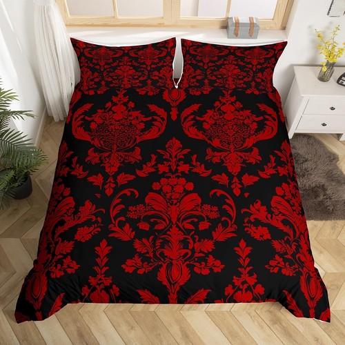 Rot schwarz bettwäsche set - schwarz,